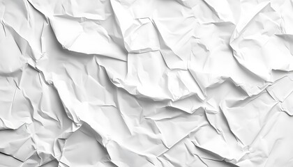 Obraz premium High Contrast White Crumpled and Creased Paper Poster Texture