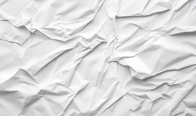 Fototapeta premium High Contrast White Crumpled and Creased Paper Poster Texture