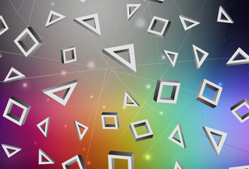 Dark Multicolor vector texture in rectangular style.