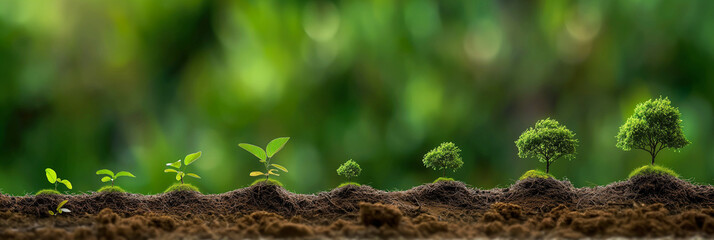 sequence of seed growing in trees in many stage