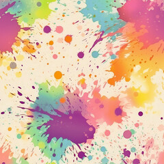 Obraz premium Abstract colourful paint splatters in purple, pink and yellow