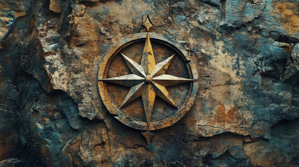 The ancient fortress features a compass rose, a navigational tool that helps sailors determine direction.