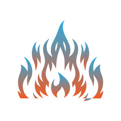 gradient orange and blue fire vector flat design 