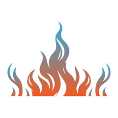 gradient orange and blue fire vector flat design 