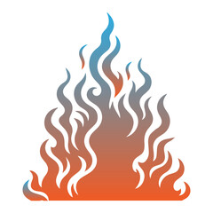 gradient orange and blue fire vector flat design 