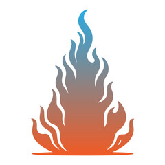 gradient orange and blue fire vector flat design 