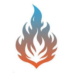 gradient orange and blue fire vector flat design 