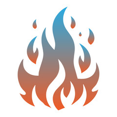 gradient orange and blue fire vector flat design 