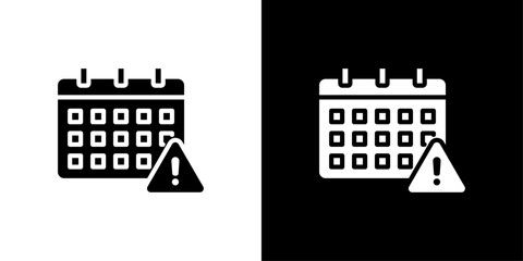 Naklejka premium Calendar exclamation icon Flat vector set outline