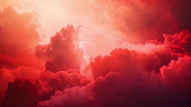 Rolling red clouds and radiance