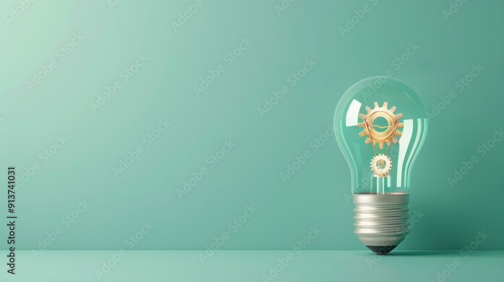 Poster a lightbulb with a gear inside, representing the application of knowledge to solve problems.