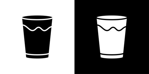 Glass icon Flat vector set outline