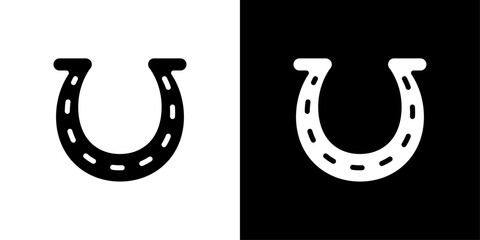 Horseshoe icon Flat vector set outline