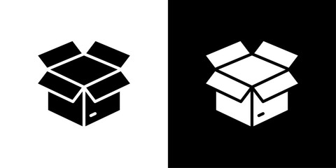 Open Box icon Flat vector set outline