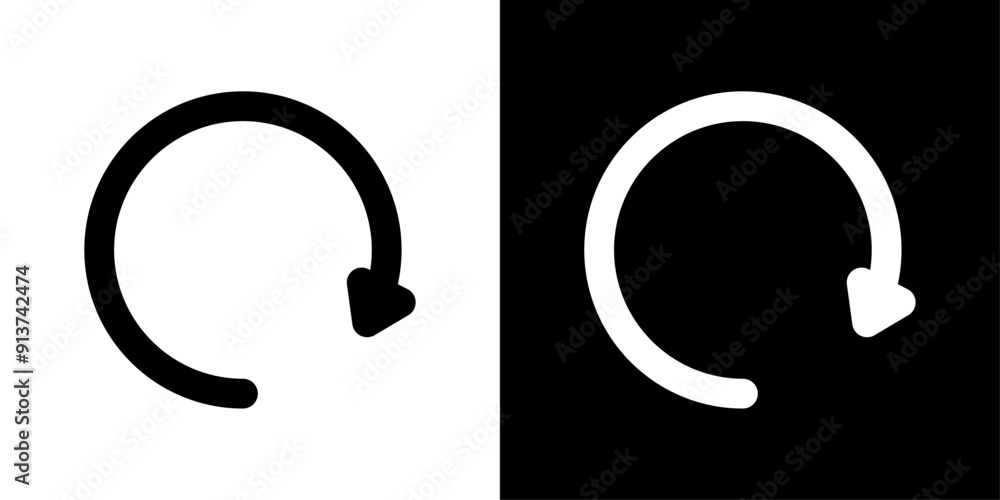 Poster refresh icon flat vector set outline