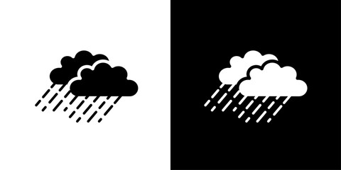 Rain icon Flat vector set outline