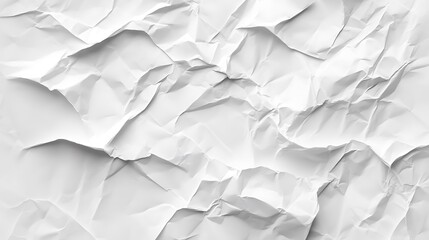Fototapeta premium High Contrast White Crumpled and Creased Paper Poster Texture