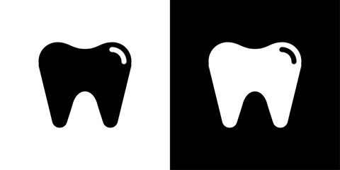 Tooth icon Flat vector set outline