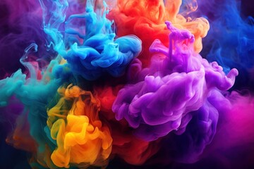 Colorful display of smoke creating a vivid abstract backdrop