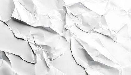Fototapeta premium High Contrast White Crumpled and Creased Paper Poster Texture