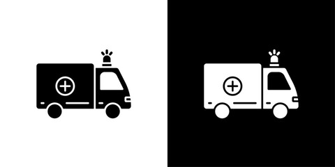 Ambulance icon Flat vector set outline © Krupal