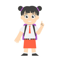 Female Student with Backpack