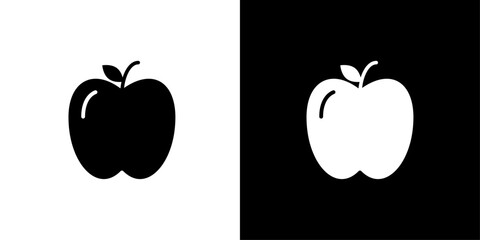 Apple icon Flat vector set outline