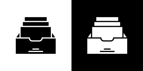 Archive icon Flat vector set outline