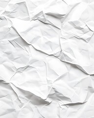 Obraz premium High Contrast White Crumpled and Creased Paper Poster Texture