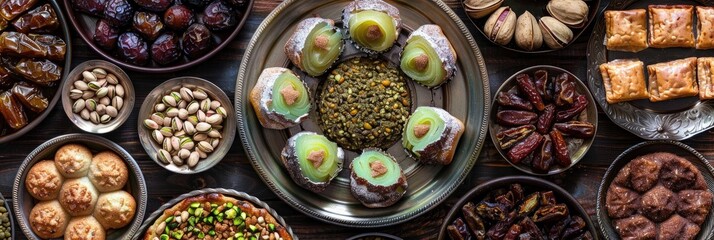 Lebanese Delicacies Barazek Sables Karabij Dates Pistachio Chocolate Sables Turkish Baklava and Maamoul © The 2R Artificiality