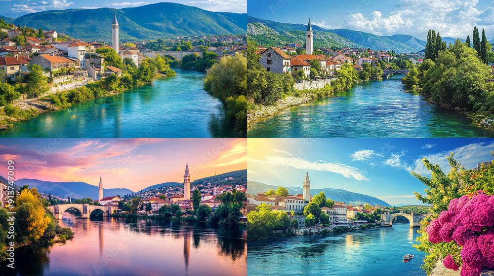 Canvas Prints panorama of lake como