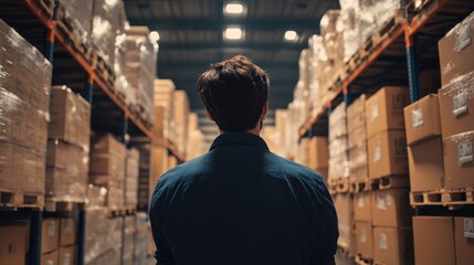 Obraz premium Male warehouse worker