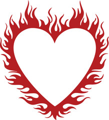 heart frame on fire illustration