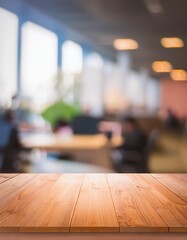 Professional Space: Table with Blurred Office Scene