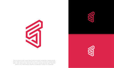 Fototapeta premium Initials S logo design. Initial Letter Logo. Innovative high tech logo template.