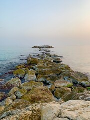Calm sea at the sunset in Calpe, Spain