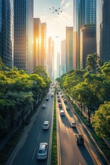  Modern city with smart buildings 