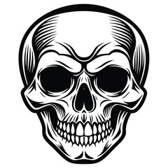 a silhouette of a skull vector art
