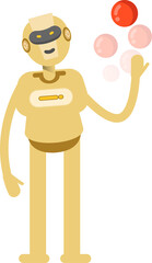 Robot Character Playing Ball
