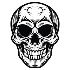 Fototapeta premium a silhouette of a skull vector art 