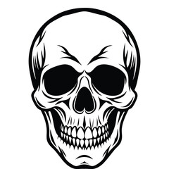 a silhouette of a skull vector art

