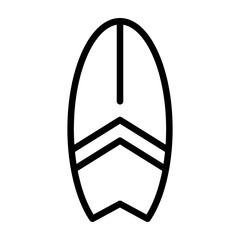 Surfboard Vector Line Icon Design