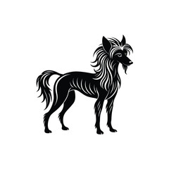 chinese crested dog silhouette.eps