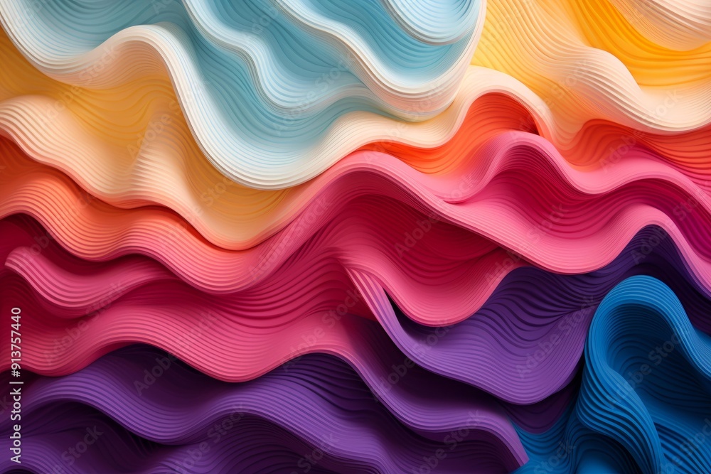 Poster vibrant and colorful abstract wavy background with smooth. flowing waves in a 3d illustration. creat