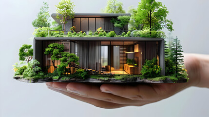 Green House Miniature Model Illustration