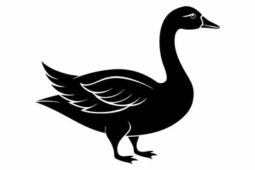 
Duck and goose icon silhouette vector illustration
