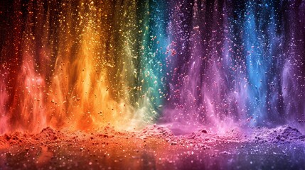 Vibrant Waves of Color Erupting From the Ground During a Nighttime Celebration