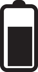 Battery signal symbol black, battery infographic icon charged. png Vector Smartphone Low Battery, isolated on transparent background, Silhouette vector template design, for website design, mobile.