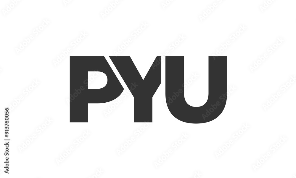Poster PYU logo design template with strong and modern bold text. Initial based vector logotype featuring simple and minimal typography. Trendy company identity.