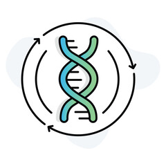 Genetic Research Icon. DNA Sequencing Icon. Genomics Icon. Vector Editable Stroke.